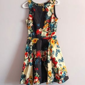 Watercolor Floral Fit and Flare Dress